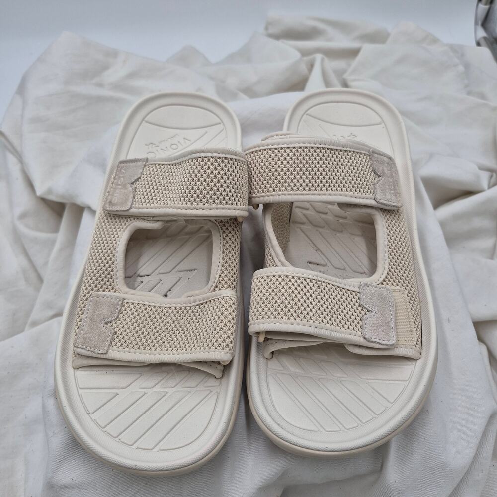 Vionic Hope Rx Recovery Slide Sandal neutral parchment knit women Sandal size 9